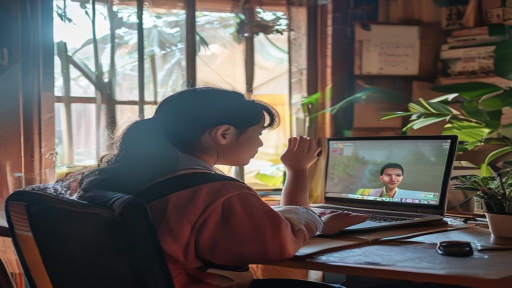 Siswa SMP Magetan belajar online dengan guru profesional lewat platform bimbingan belajar interaktif.