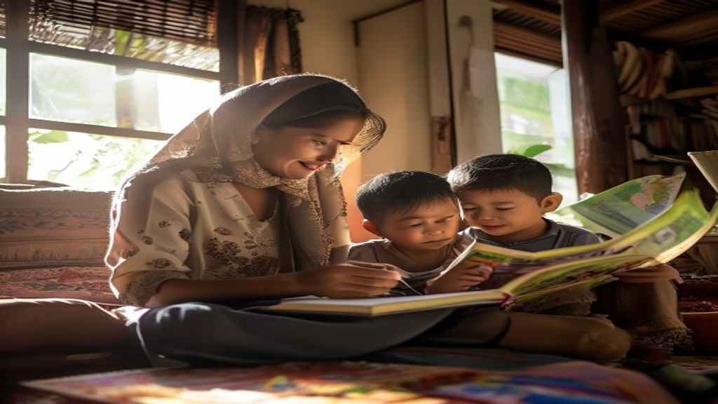 Cara mendidik anak usia dini dengan bermain, orang tua mengajarkan nilai dasar secara interaktif.
