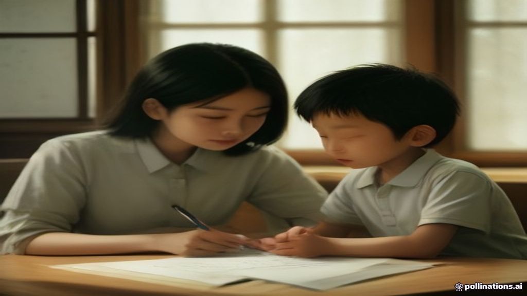 Ilustrasi ibu tersenyum hangat memuji anak perempuan untuk meningkatkan rasa percaya diri.